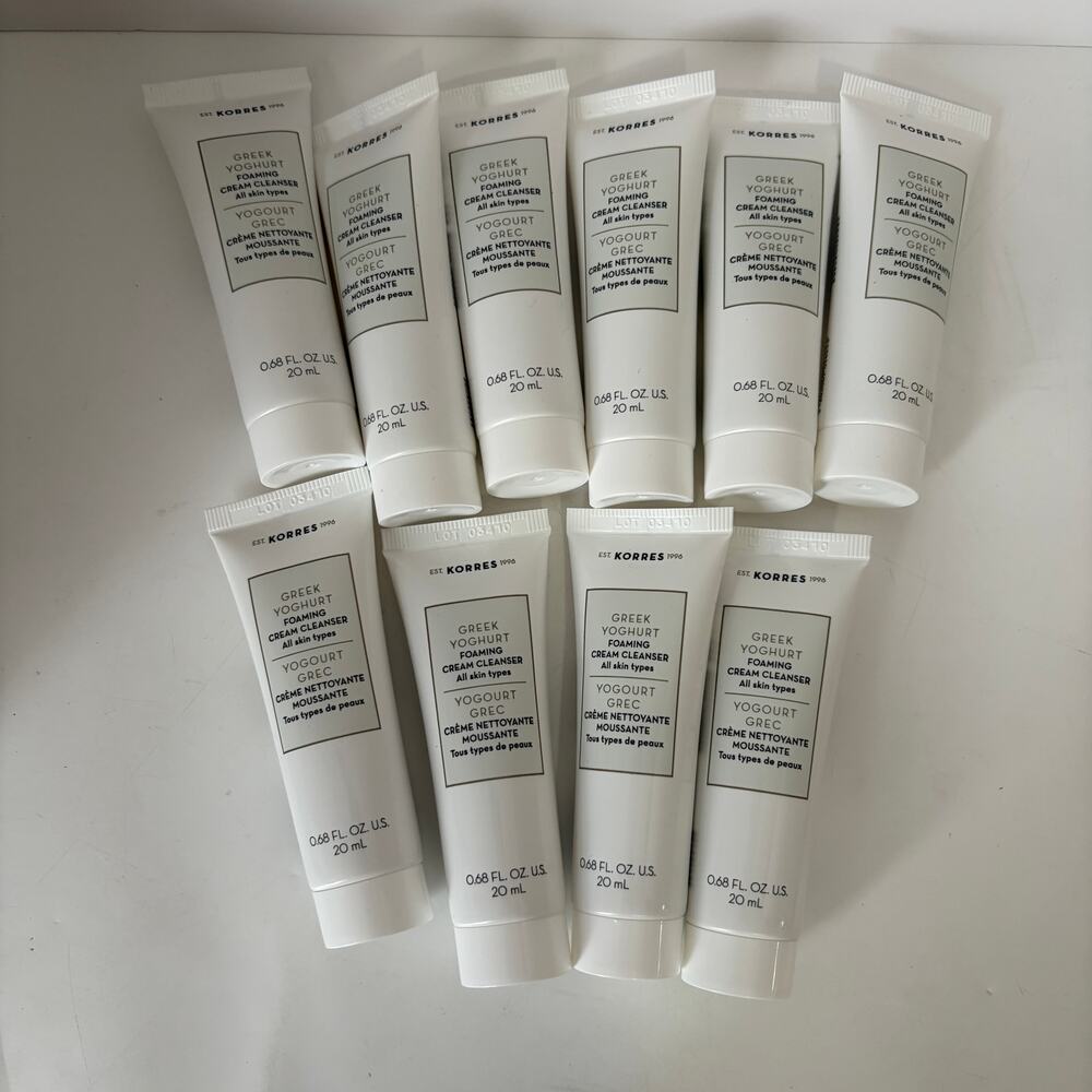 Korres Greek Yoghurt Foaming Cream Cleanser Travel Size 20mL x10 New Unused